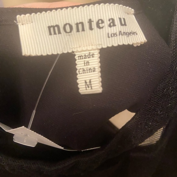 Monteau Black Fit & Flare Mesh Peek a Boo Dress - Picture 5 of 5